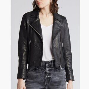 ALL SAINTS - Dalby Leather Biker Jacket - Size 0